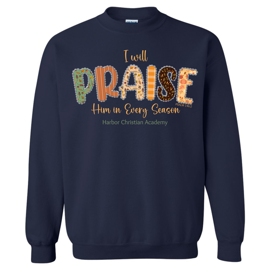 Praise Shirt Navy Sweatshirt