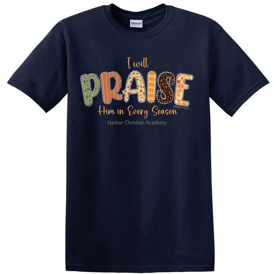 Praise Shirt  Navy Short Sleeve